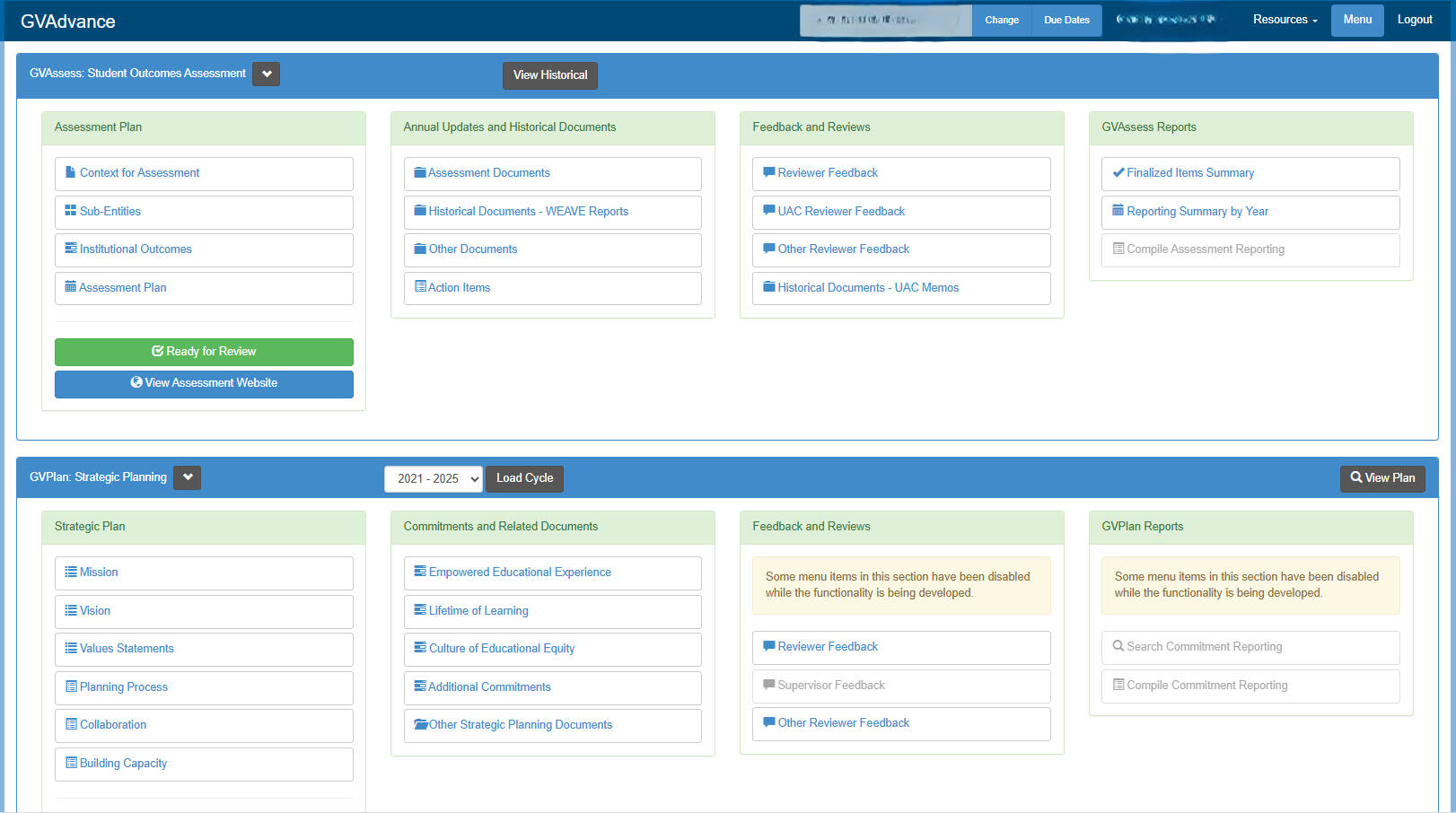 GVAdvance Platform Main Page